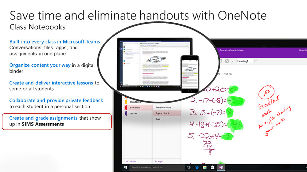 Onenote class notebook support